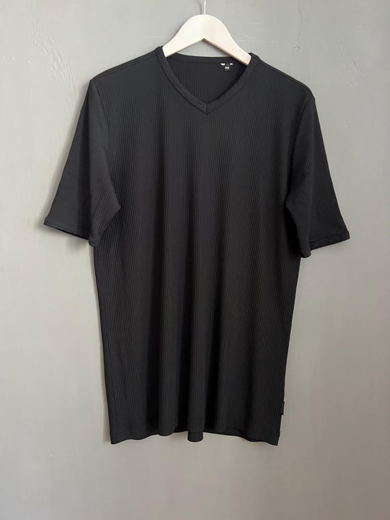 Vtg Versace Classic V2 Top Black Striped Elastic Unisex Tee