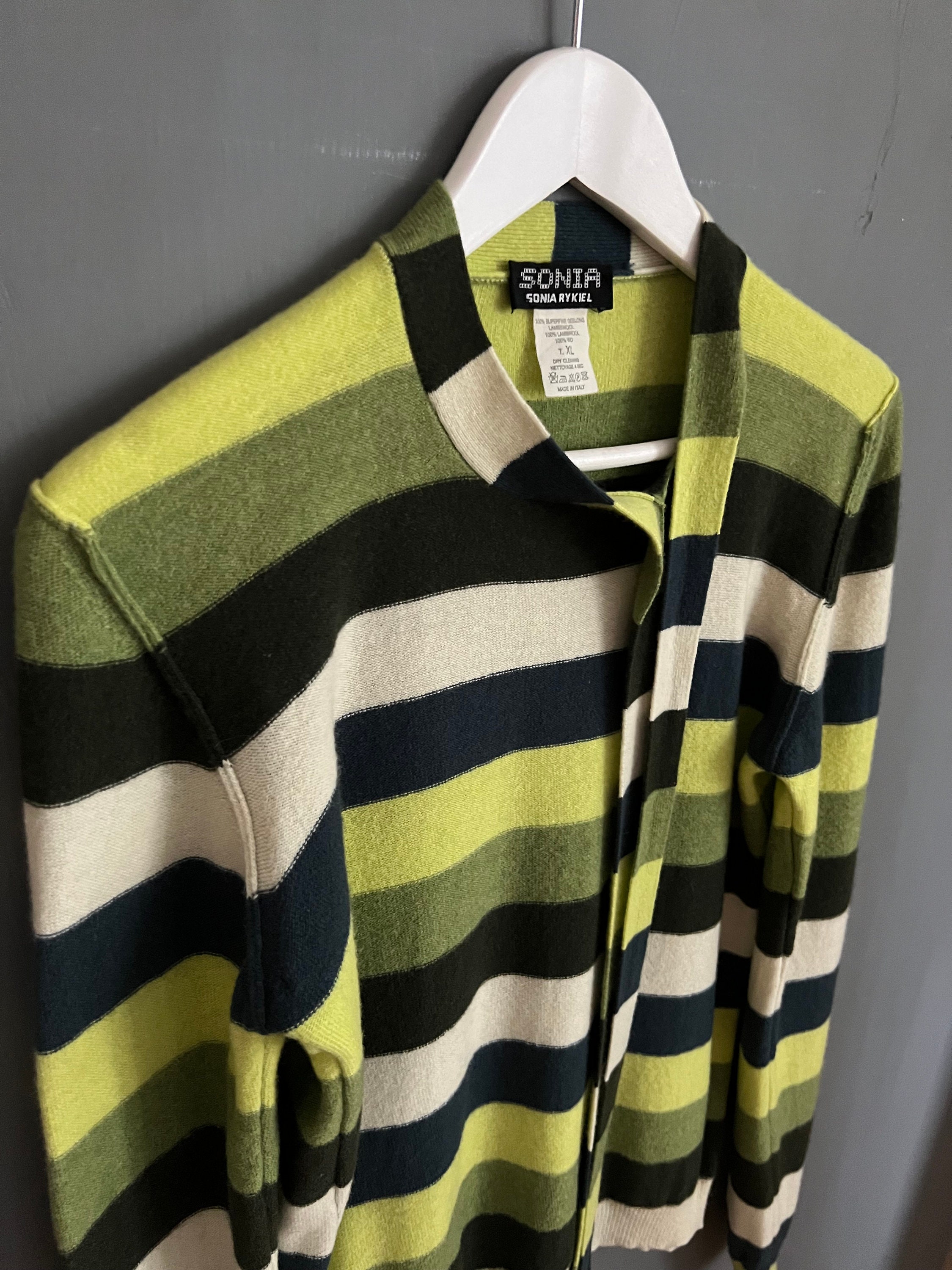 Vtg Sonia Rykiel Paris 100% Lambswool Top, Multicolor Striped