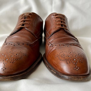 Vintage Authentic Givenchy Men&#39;s Leather Loafers, Hand Made Brown Oxford Lace Up Shoes, Rufous Ginger Shoes, Made in Italy, US 11 EU 44.5