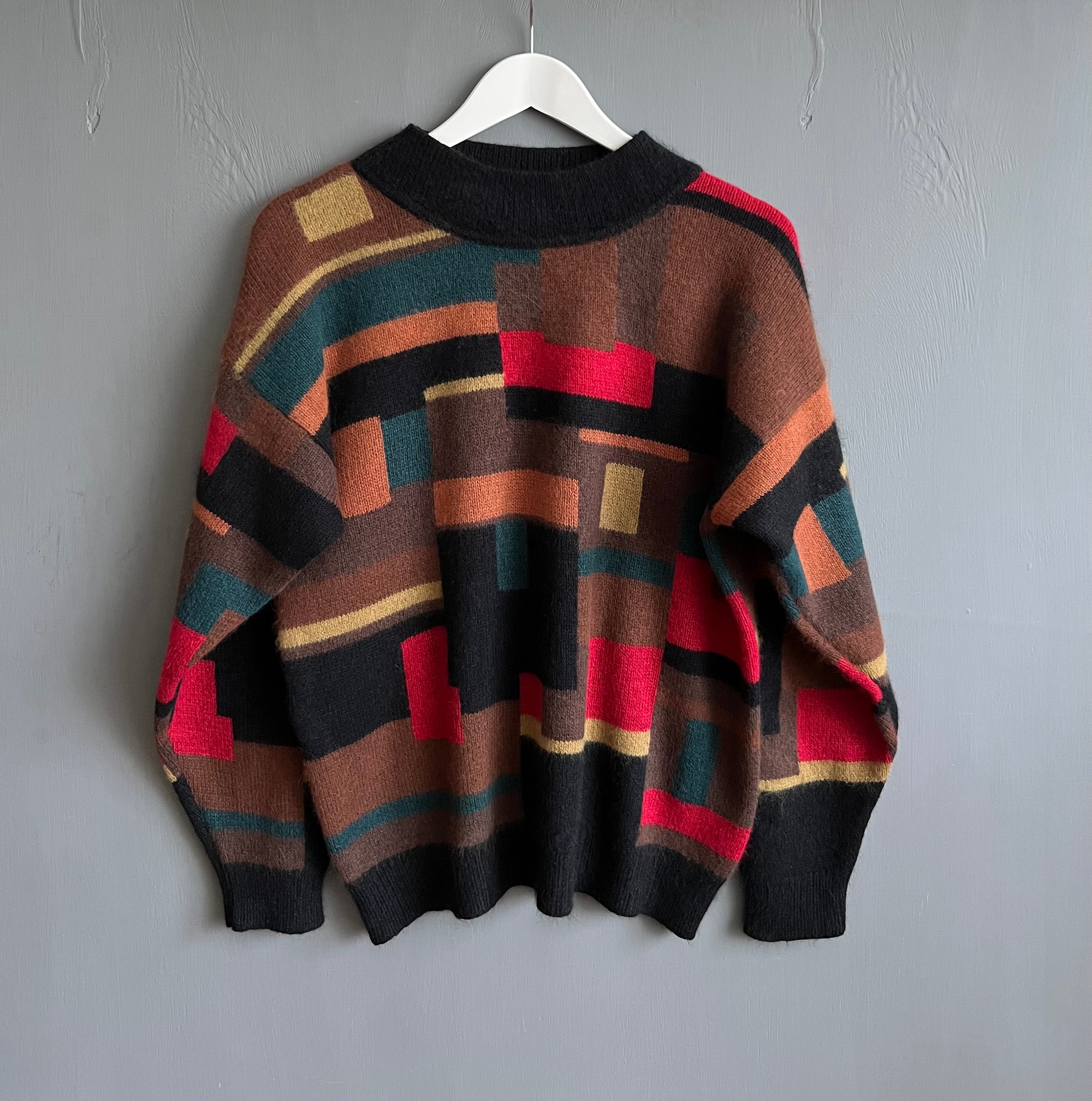 【COSYHARU】NB striped angora knit COSYHARU】See-through wide neck knit (COSYHARU/ニット