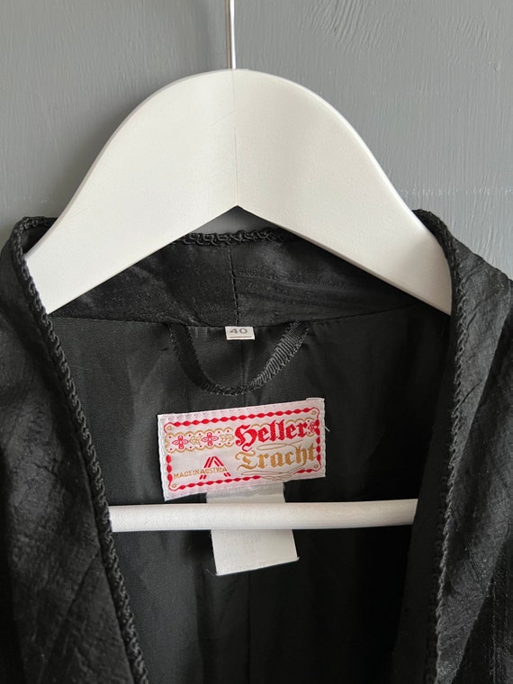 Vintage Beller Tracht Black Wild Silk Jacket, Aus… - image 7