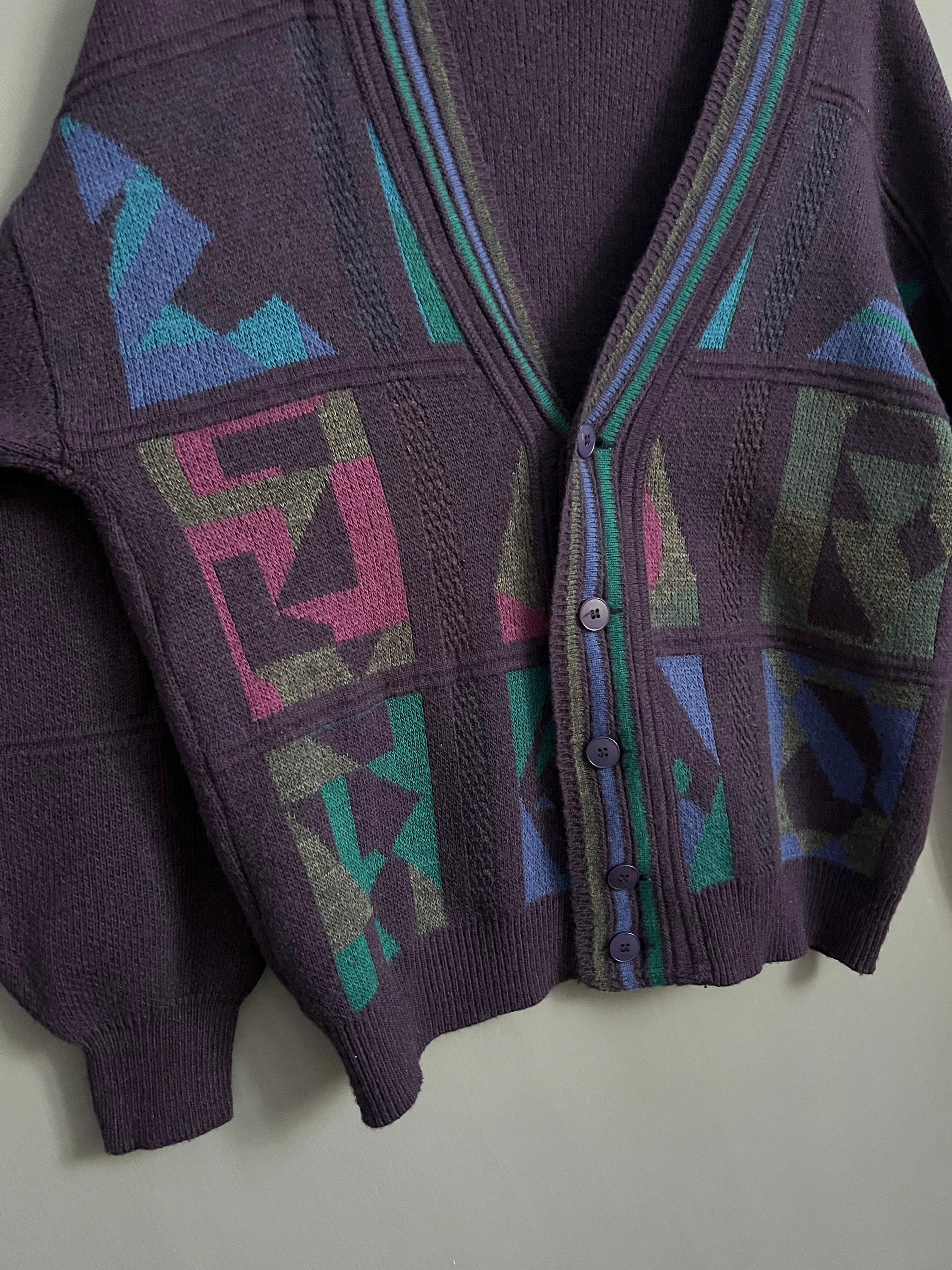Vintage 90's Paco Calvari Knitted Pullover, Multicolor Wool