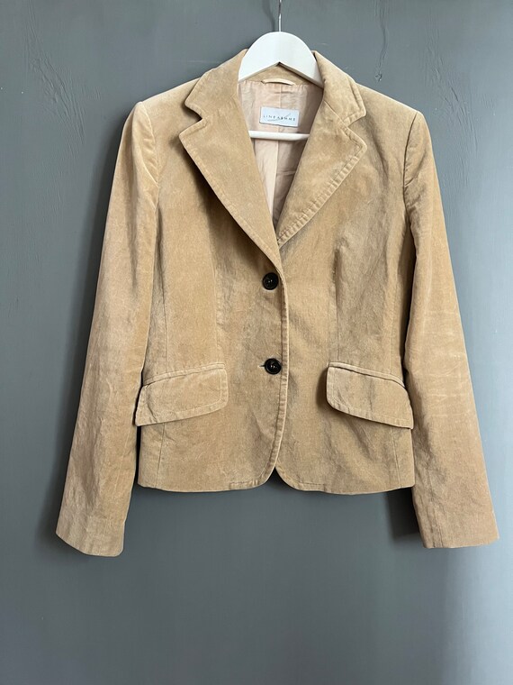 Max Mara MARELLA テーラードジャケット 1B ベージュ M Vtg Marella Linea Emme Max Mara Velor Jacket Beige Cotton