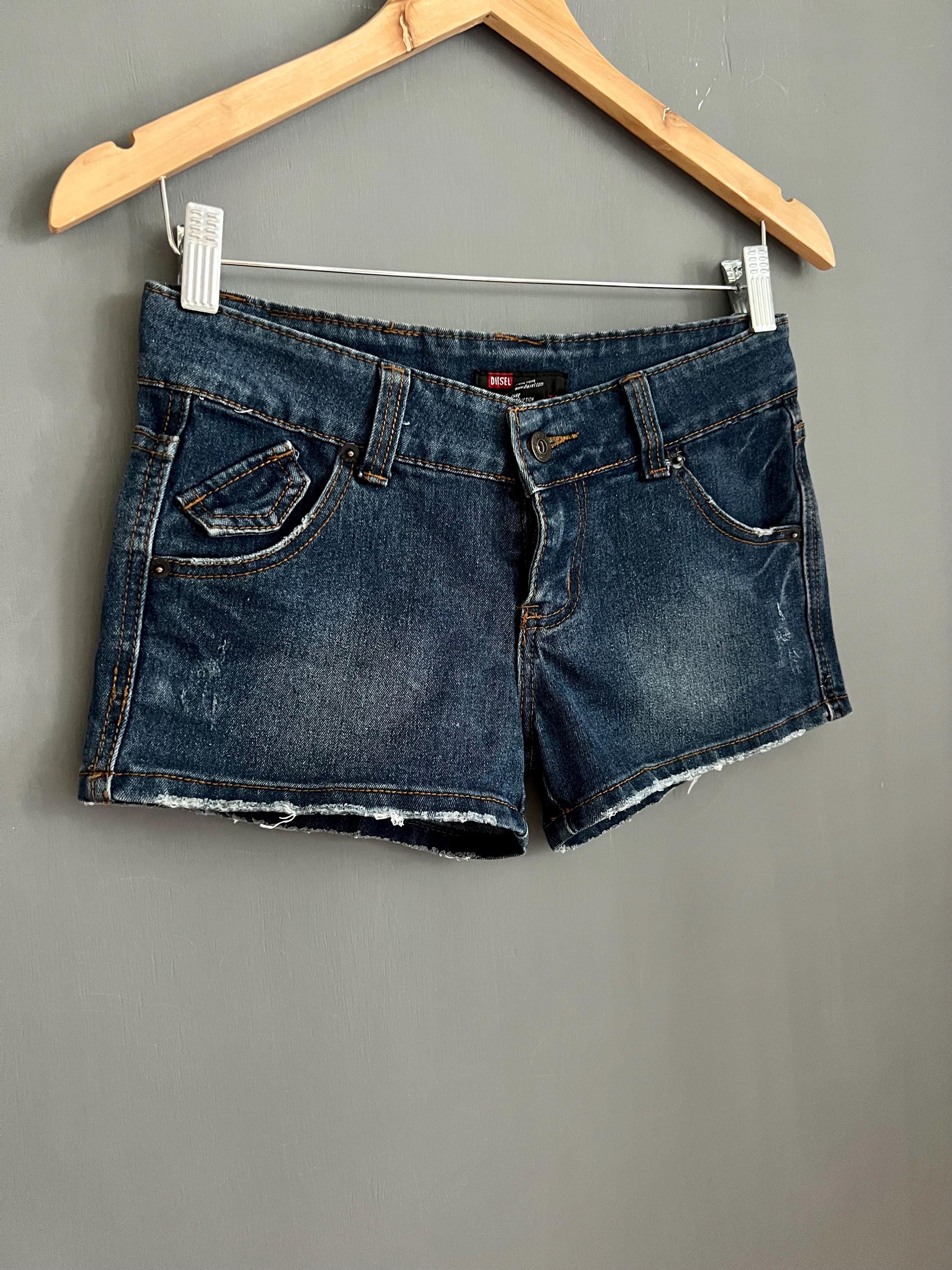 Vtg Y2K 2000's Diesel Sweet Ultra Mini Denim Shorts Medium Washed