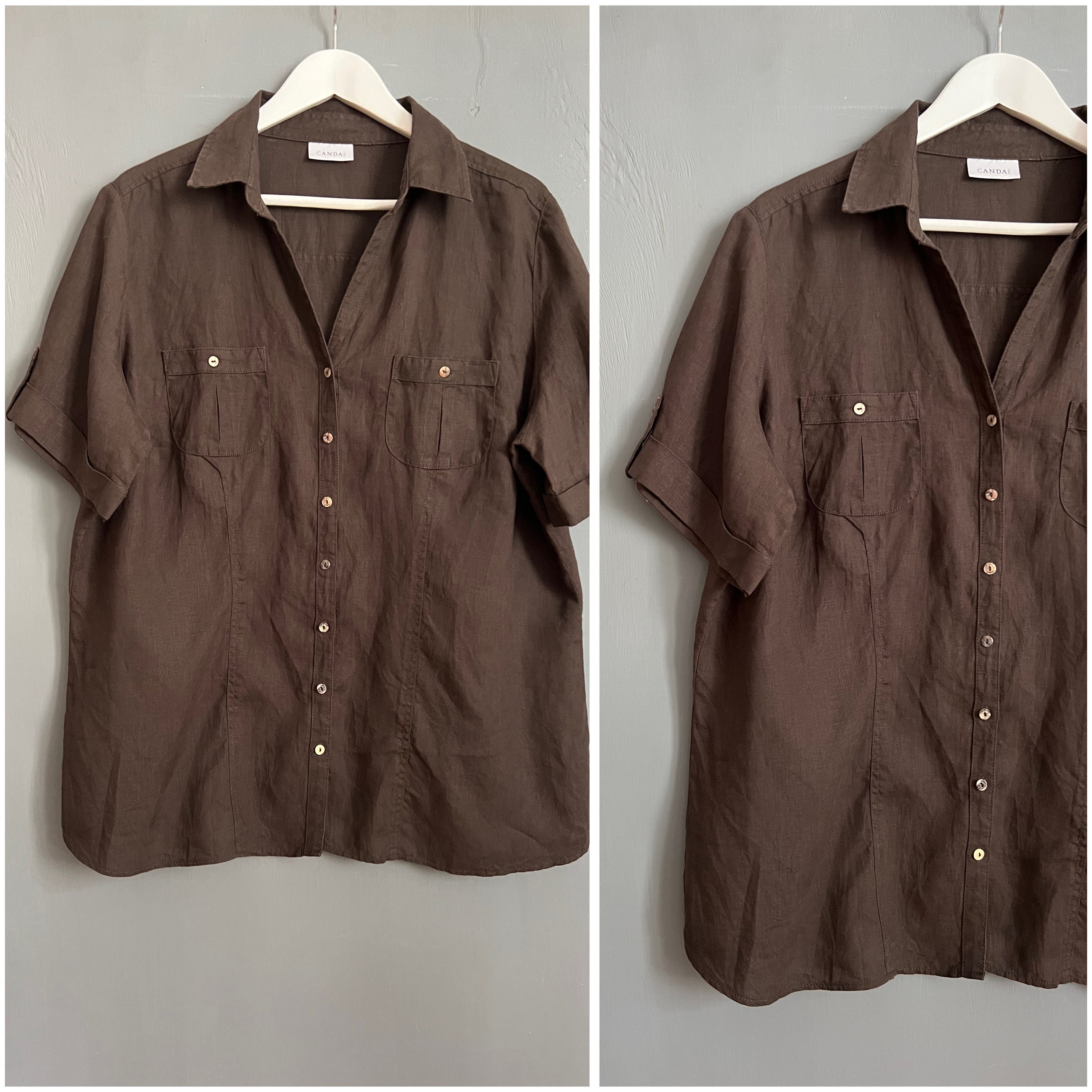 トップス vintage nylon dark brown shirt blouse 51+UBlt9oGL._SY350_QL65_.jpg