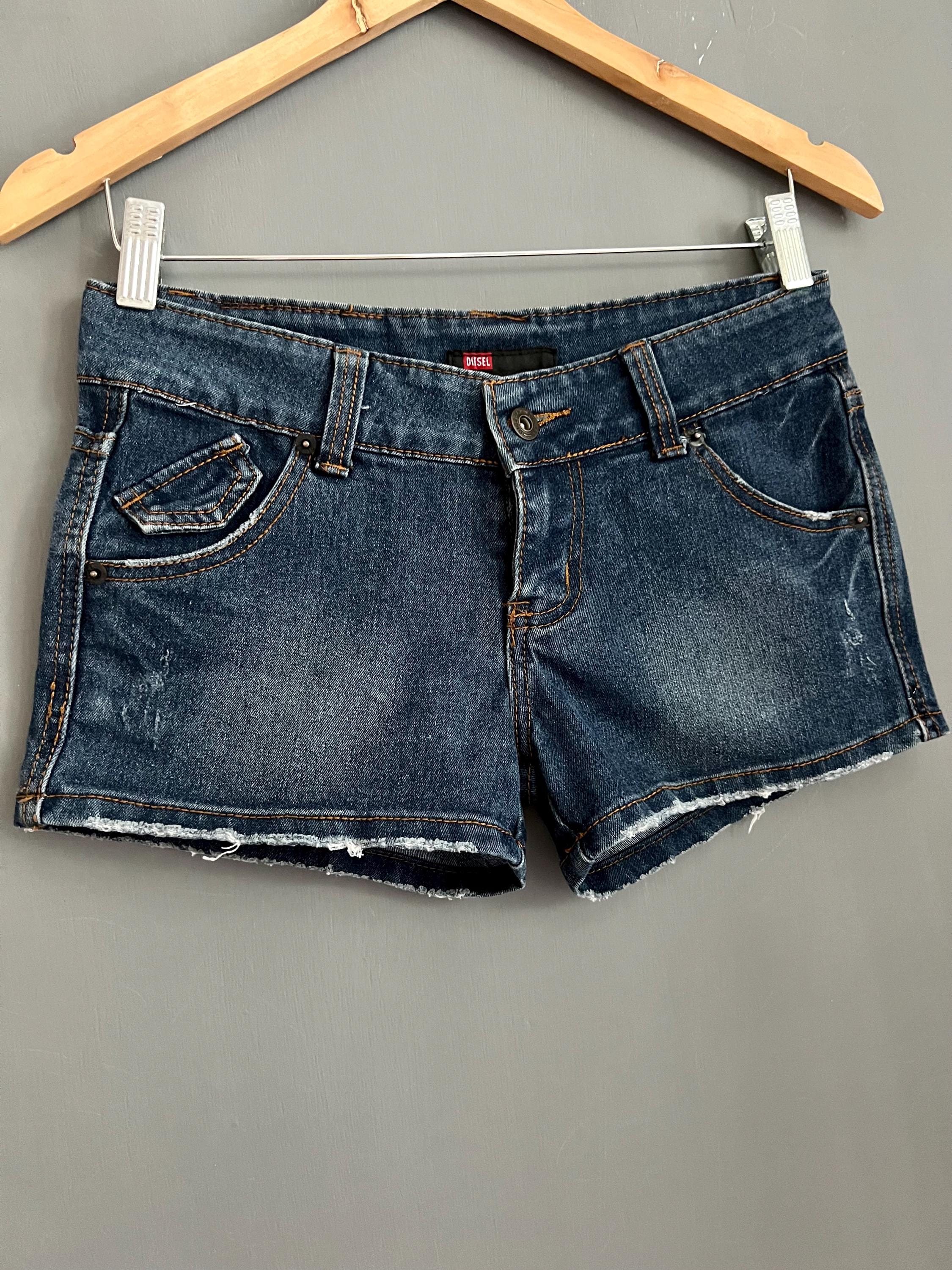Vtg Y2K 2000's Diesel Sweet Ultra Mini Denim Shorts Medium Washed
