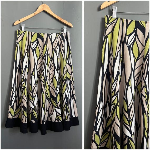 Jupe En Lin Beige à Motifs Fleurs Cocomenthe - Taille 42, Occasion Très Bon état