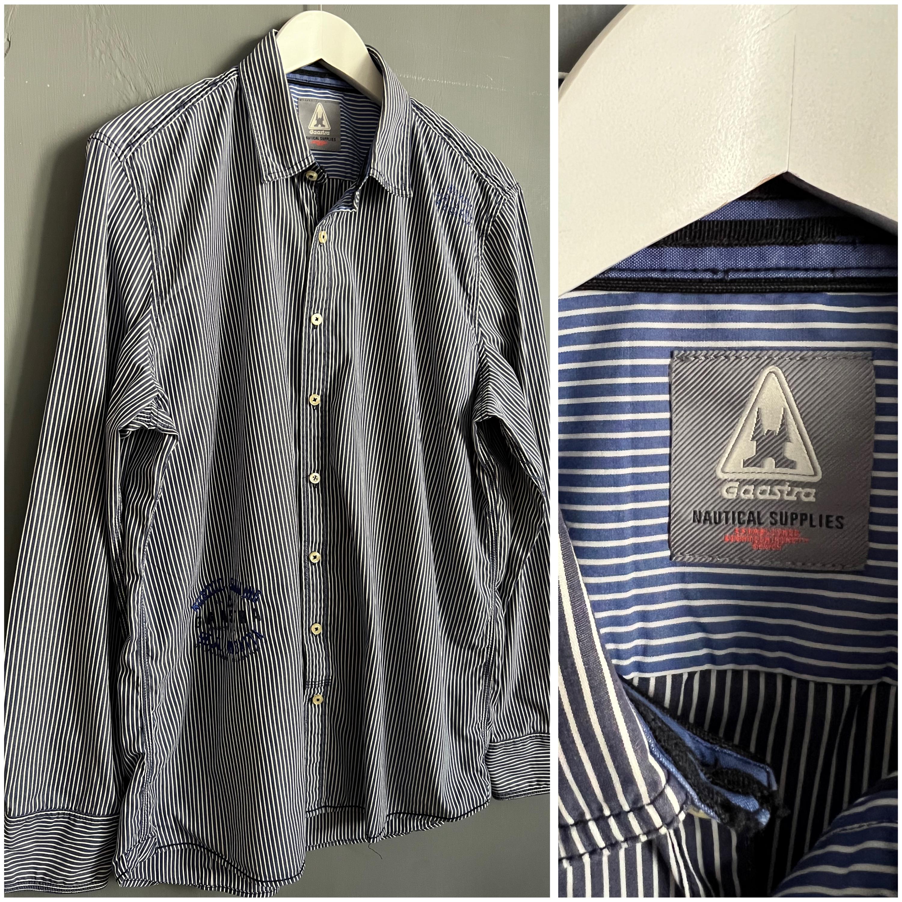 Chemise Gaastra Homme Coton Bleu à Carreaux - Taille M Manches Longues - Occasion Très Bon état