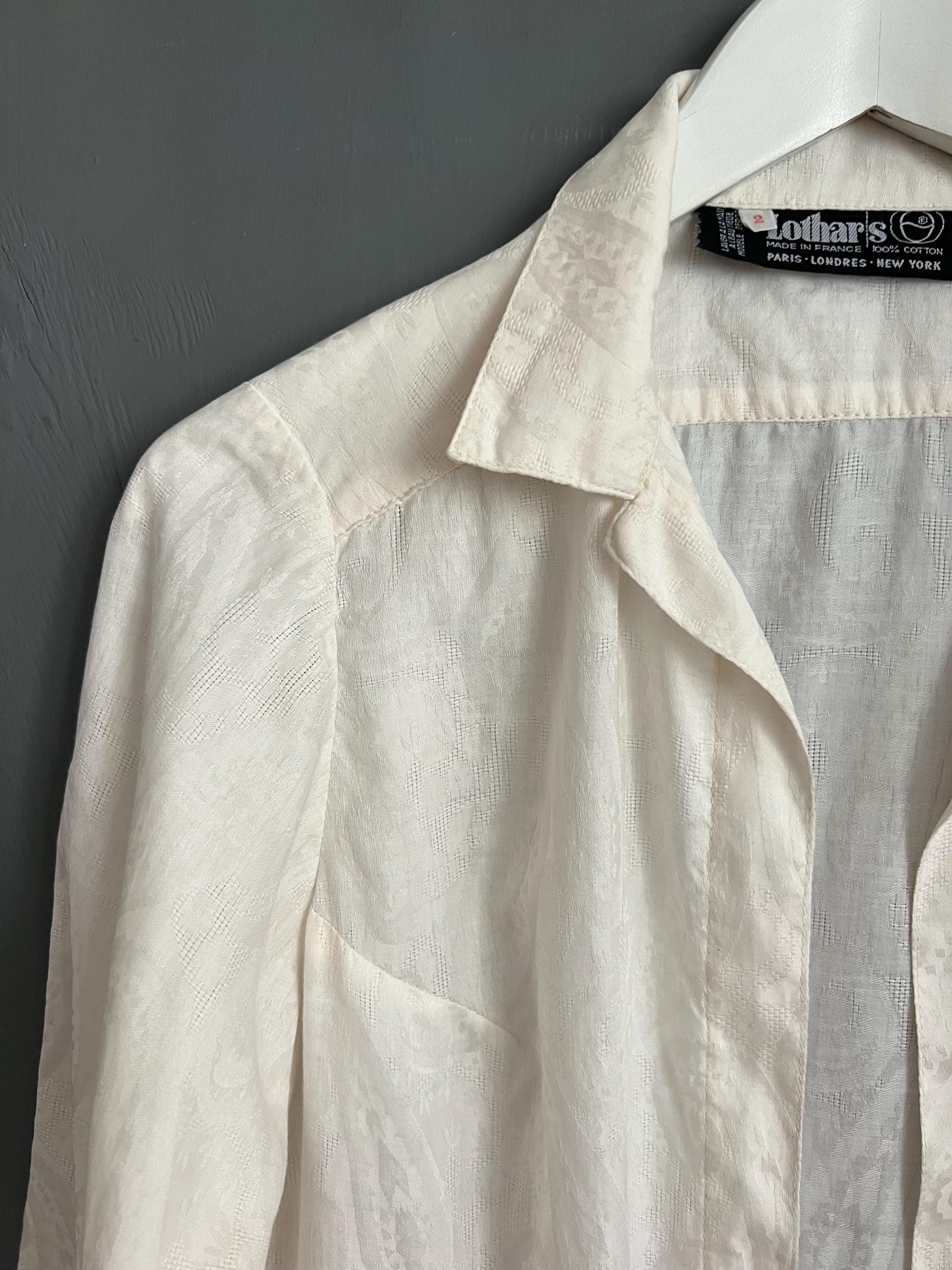 シャツ/ブラウス(長袖/七分) france vintage blouse cardigan. Vtg Rare 1970's Lothars Paris Made in France Summer Cape