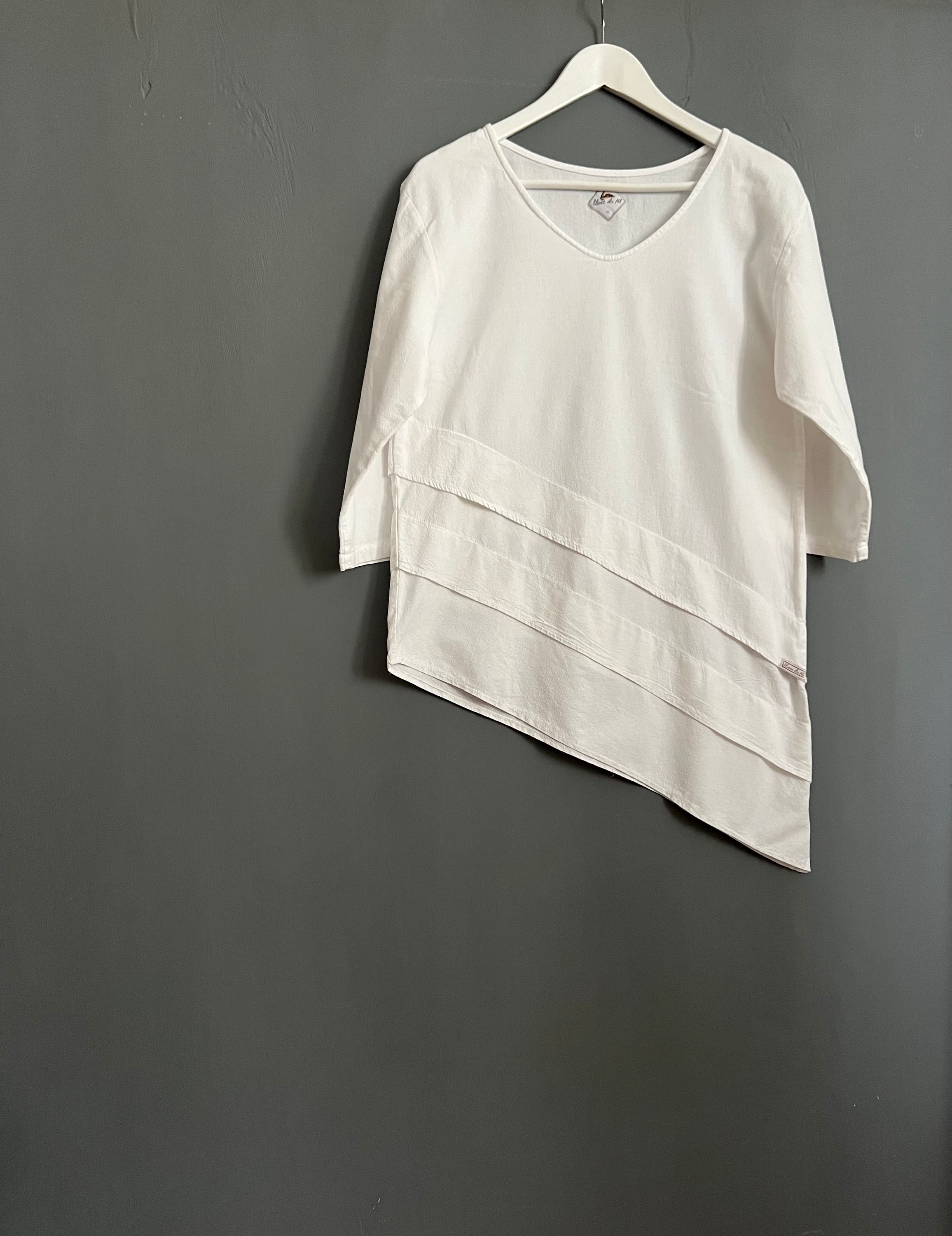 Vintage Blanc Du Nil Women's Blouse White All Cotton