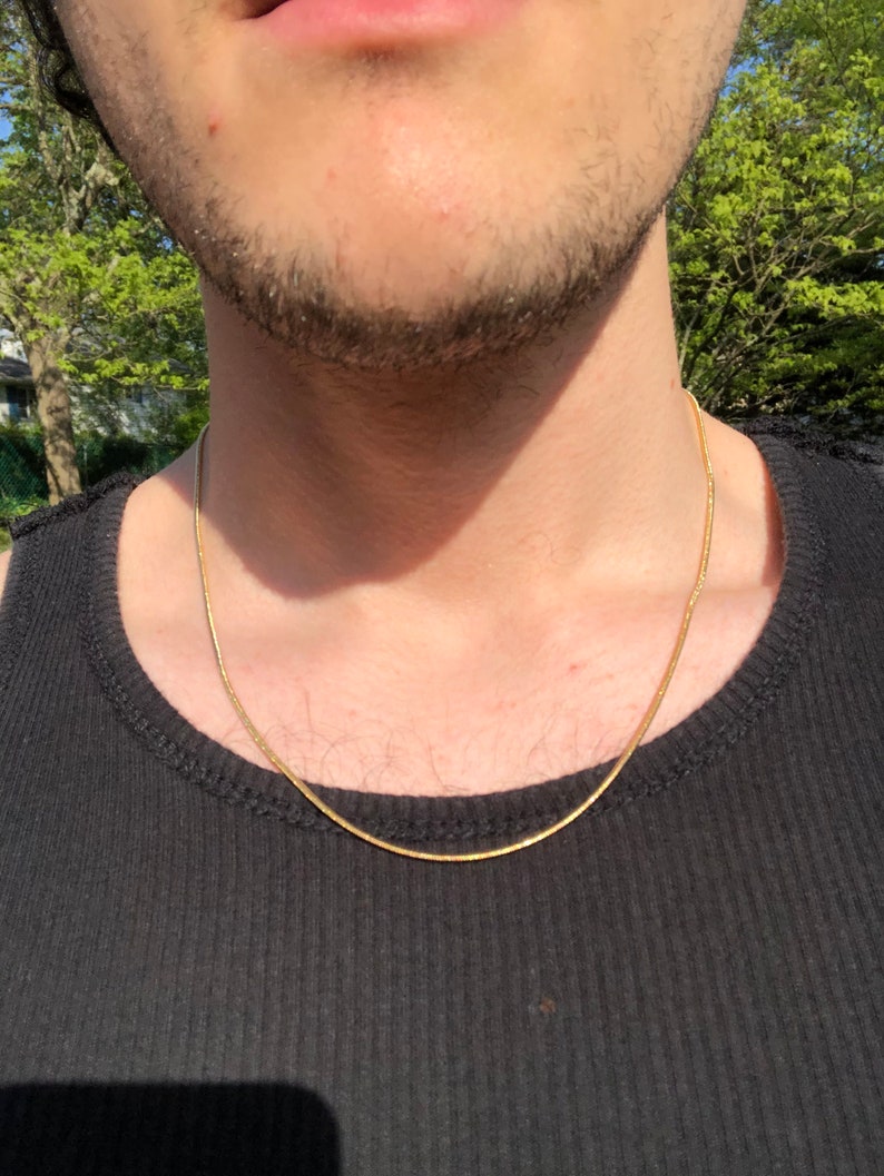 14k Gold Layered 20in 1.5mm Snake Rope Chain Necklace Etsy