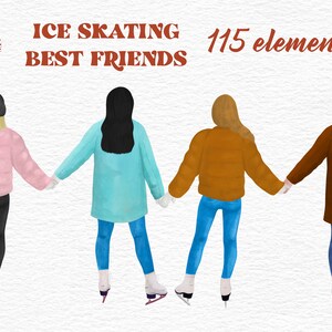 Best Friends Clipart - Commercial License Besties Fashion Portrait Clip Art - Women Clip Art - Besties Clipart - Customizable Women Portrait