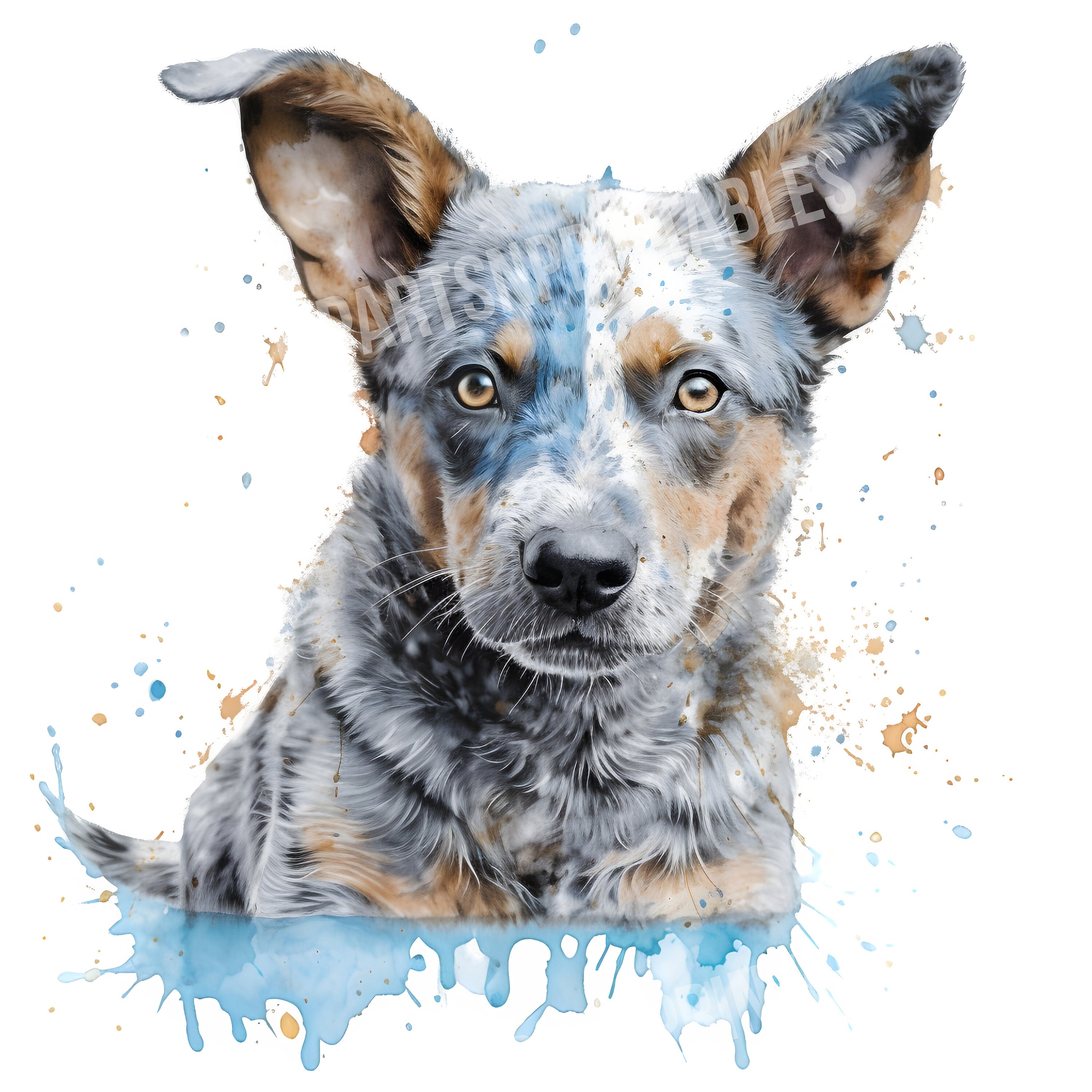 Blue Heeler Dog Clipart, 12 JPG and PNG Files for Digital Download ...