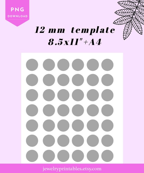 12mm Template Instant Digital Download 8.5x11 A4 - Etsy