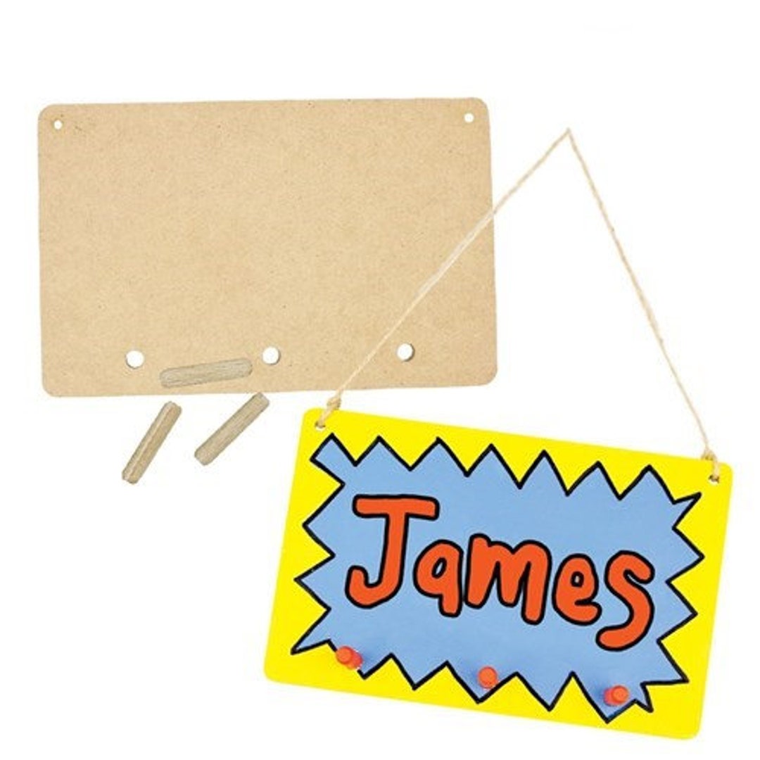 Name Plaque Kit Bedroom Sign Hat Stand Toy Holder Create Your Own Kids