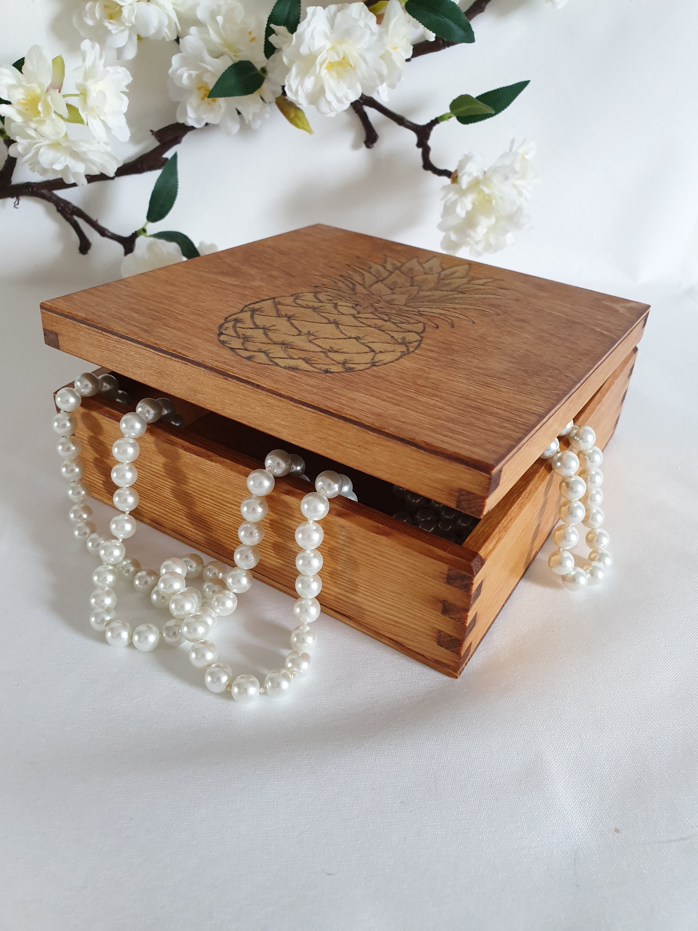Delicate and beautifully made wooden chest for small items Etsy