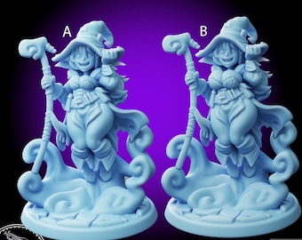 Goblin Witch • Twin Goddess • Miniature • 3D Resin Printed 28-32mm 75MM • Tabletop Fantasy Gaming • D&D