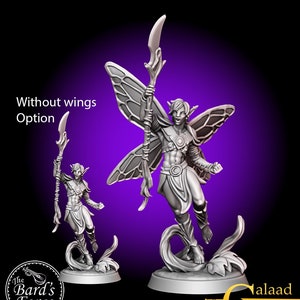 Fairy 3 / Elf • Sprite • Fey • Feywild • Galaad Miniatures • Mini 3D Resin Printed 28-32mm • Tabletop Fantasy Gaming • D&D
