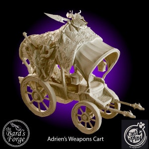 Adrien's Weapons Cart • Cast N Play • 3D Resin Printed Miniature • Terrain • Tabletop Fantasy Gaming • D&D • Dungeons and Dragons