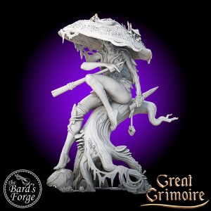 The Mushroom Nymph • Great Grimoire • Miniature • 3D Resin Printed 28-32mm • Tabletop Fantasy Gaming • D&D • Dungeons and Dragons