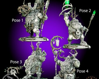 Rootal Druid Set • Miniature • Archvillain Games • 3D Resin Printed 28-32mm • Tabletop Fantasy Gaming • D&D • Dungeons and Dragons