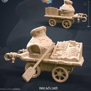 Bread Cart • Cast N Play • 3D Resin Printed Miniature • Terrain • Tabletop Fantasy Gaming • D&D • Dungeons and Dragons