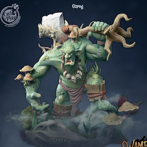 Swamp Ogre &quot;Ozrog&quot; • Cast N Play • 3D Resin Printed Miniature 32mm-28mm • Dark Fantasy Tabletop Gaming • D&D • Dungeons and Dragons