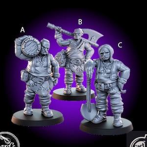 Men Towns Folk Villagers 3D Resin Printed 28-32mm Miniature Tabletop Fantasy Gaming D&D Pathfinder Dark Fantasy  Frostgrave Cast N Play
