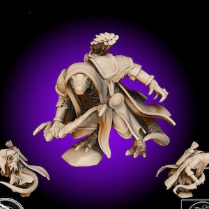 Lizardfolk Ranger Archer Rogue Miniature 3D Resin Printed 28-32mm Tabletop Fantasy Gaming D&D Pathfinder Frostgrave  Kingdom of Tiradom