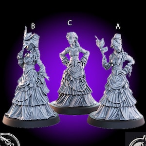 Noble Women Town Folk Villagers 3D Resin Printed 28-32mm Miniature Tabletop Fantasy Gaming D&D Pathfinder  Frostgrave Cast N Play