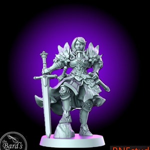 Angeline Female Warrior • RN Estudio • Miniature • 3D Resin Printed 28-32mm • Tabletop Fantasy Gaming • D&D • Dungeons and Dragons