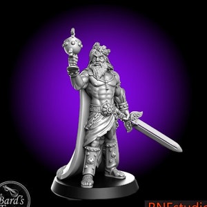 Cron Male Barbarian King • RN Estudio • 3D Resin Printed 28-32mm • 75mm • Tabletop Fantasy Miniature • Gaming • D&D • Pathfinder