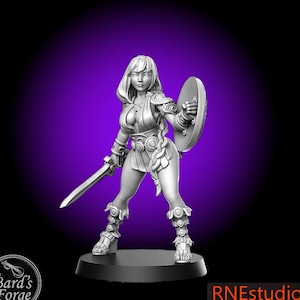 Artesima Female Greek Warrior • RN Estudio • 3D Resin Printed 28-32mm • Tabletop Fantasy Miniature • Gaming • D&D • Dungeons and Dragons