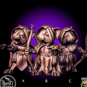 Mouse Folk Rangers w/Bow Miniature 3D Resin Printed 28-32mm Tabletop Fantasy Gaming D&D Pathfinder Frostgrave  Mordhiem Duncan Shadow