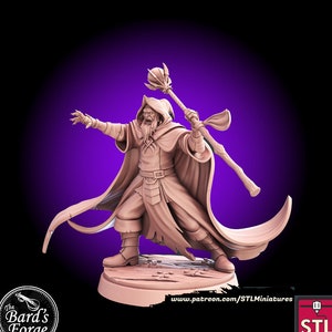 Dark Wizard Sorcerer Mage Mini 3D Resin Printed 28-32mm Tabletop Fantasy Gaming D&D Pathfinder Frostgrave  Starfinder STL Miniatures