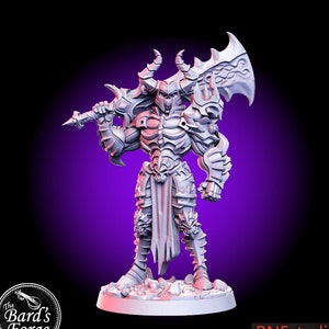 Astorath Skeletal Demon Warrior Dark Knight Miniature 3D Resin Printed 28-32mm Tabletop Fantasy Gaming D&D Pathfinder Frostgrave RN Estudio