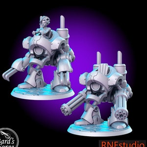 Ensemble de 2 pièces miniatures 3D imprimées en résine Techroid Classic JPRG 28-32 mm sur table Fantasy Gaming D&D Pathfinder Frostgrave RN Estudio