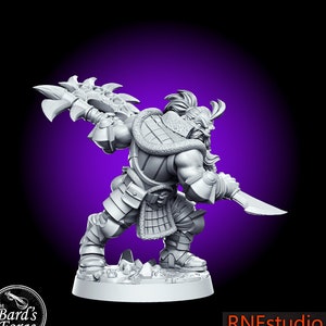 Gandharr Warrior Miniature 3D Resin Printed 28-32mm Tabletop Fantasy Gaming D&D Pathfinder Frostgrave Starfinder  RN Estudio