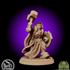 Female Dwarf Warrior Bryna 3D RESIN Printed Miniature 28-32mm Tabletop Fantasy Gaming D&D Pathfinder Frostgrave  Miniatures of Madness