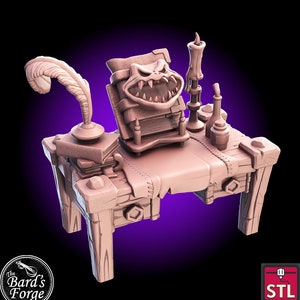 Dark Wizard Sorcerer Witch Desk Props 3D Resin Printed 28-32mm Tabletop Fantasy Gaming D&D Pathfinder Frostgrave   STL Miniatures