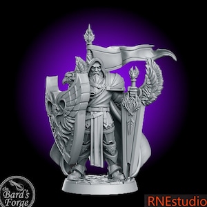 Grimvald Lord Paladin • RN Estudio • 3D Printed • Resin Miniature • 28-32mm • Tabletop Fantasy • Gaming • D&D • Dungeons and Dragons