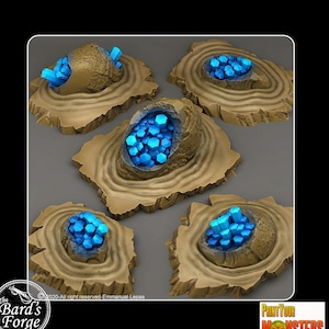 5pc Set Ruins of Crystal Dragon Eggs 3D RESIN Printed 28-32mm Tabletop Scatter Terrain Fantasy Gaming D&D Pathfinder Frostgrave