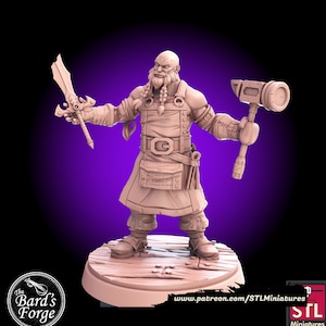 Black Smith Merchant Mini 3D Resin Printed 28-32mm Tabletop Fantasy Gaming D&D Pathfinder Frostgrave   STL Miniatures