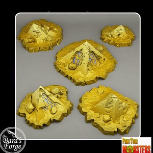5pc Set Egyptian Ruin Stones 3D RESIN Printed 28-32mm Tabletop Scatter Terrain Fantasy Gaming D&D Pathfinder Frostgrave