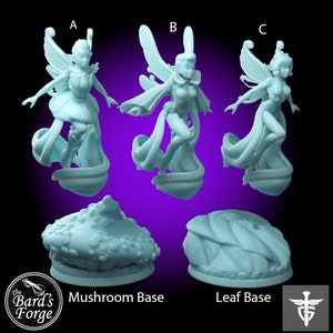 Female Forest Fairy Pixie Princess Miniature 3D Resin Printed 28-32mm Tabletop Fantasy Gaming D&D Pathfinder  Twin Goddess