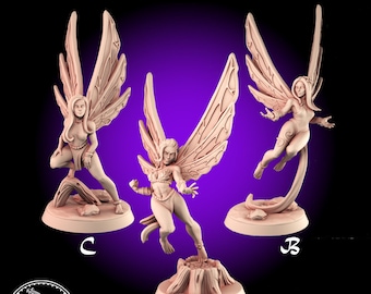 Fairy Set • Sprite • Fey • Feywild • Galaad Miniatures • Into The Woods • Mini 3D Resin Printed 28-32mm • Tabletop Fantasy Gaming • D&D