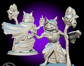 Warlock Catfolk • Wizard • Tabaxi• Cat • KAW • Miniature • 3D Resin Printed 28-32mm • Tabletop Fantasy Gaming • D&D • Pathfinder