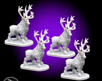 Caribou Reindeer • Wilds of Wintertide • 3D Resin Printed Miniature • 28-32mm Tabletop Fantasy Gaming • DND • Dungeons and Dragons