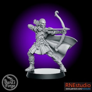 Feydhil Elf Archer Ranger Warrior • RN Estudio • 3D Resin Printed 28-32mm • Tabletop Fantasy Miniature • Gaming • D&D • Dungeons and Dragons