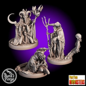 Witches Of Hecuba&#39;s 1st Coven• Print Your Monsters • Miniature •3D RESIN Printed 28-32mm •Tabletop Fantasy Gaming •D&D •Dungeons and Dragons